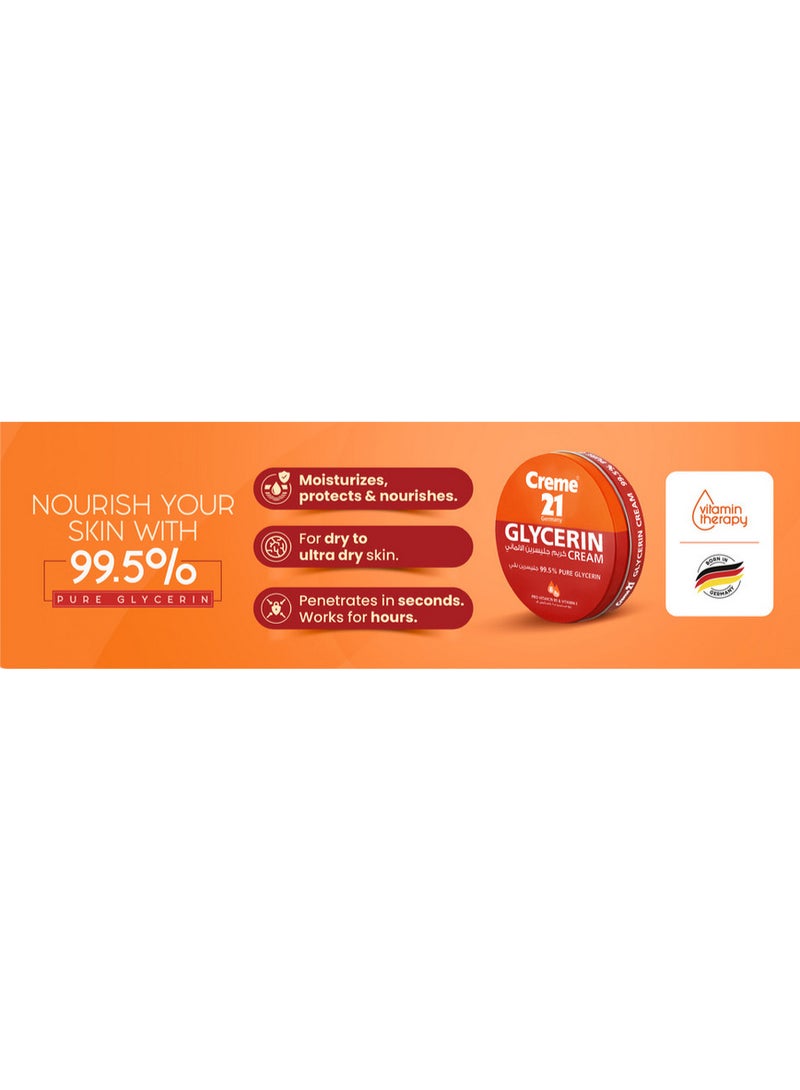 Creme21 Creme 21 Glycerin Cream - 250ml | 99.5% Pure Glycerin Skin Softener | Instant Relief for Severely Dry & Chapped Skin | Enriched with Vitamin E & Pro- B5 | Dermatologically Tested & Born in Germany - Image 2